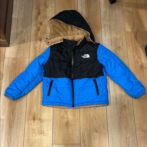 The North Face Blue and Black Puffer Jacket